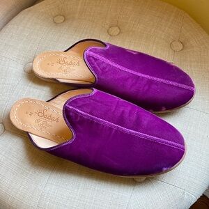 Sabah El Paso Purple Velvet Baba Mules Size 41 9.5 10 Womens See Pictures